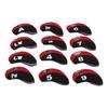 12 Pcs Golf Iron Head Cover Set Club Headcover Set with Numbers Red Fits Most Clubs