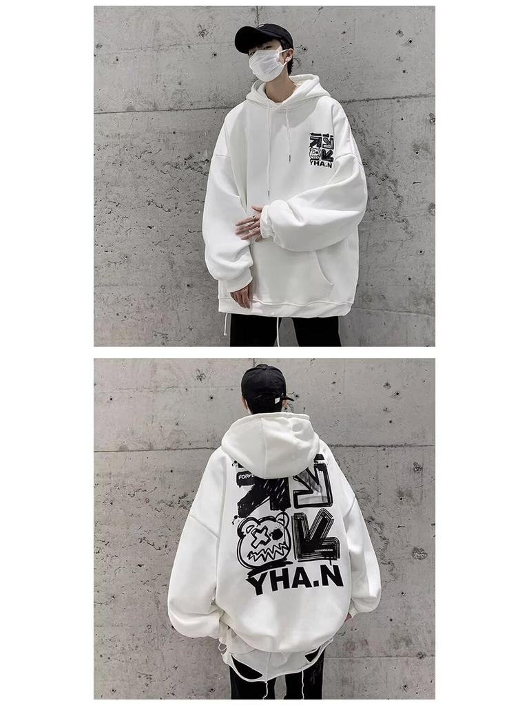 2024 Herren Hong Kong Stil Lockeres Kapuzensweatshirt - Trendiger Buchstabenprint, Vielseitige Frühjahrs-/Herbstjacke