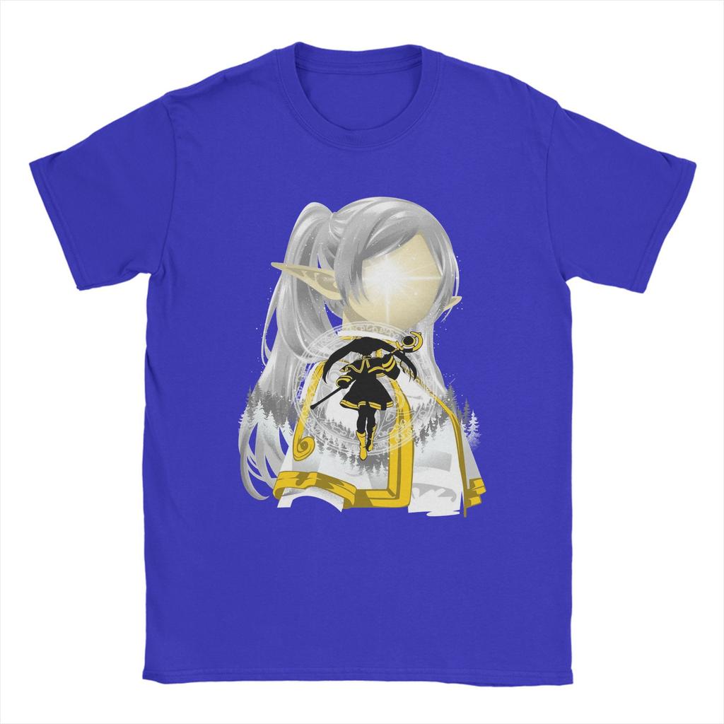 Sousou No Frieren Anime T-Shirts for Men  Fun 100% Cotton Tee Shirt Round Neck Short Sleeve T Shirt New Arrival Clothes