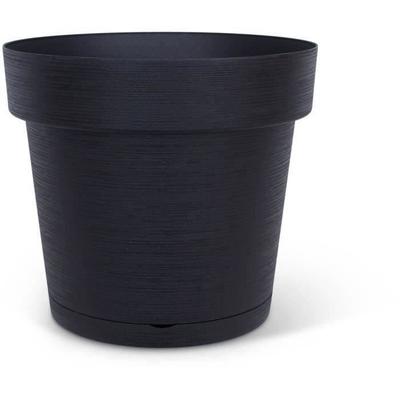 Pot with Water Reservoir - GARDEN ID Glamour - Anthracite 40 Cm - Granular Surface - Indoor/outdoor - Sleek Design.