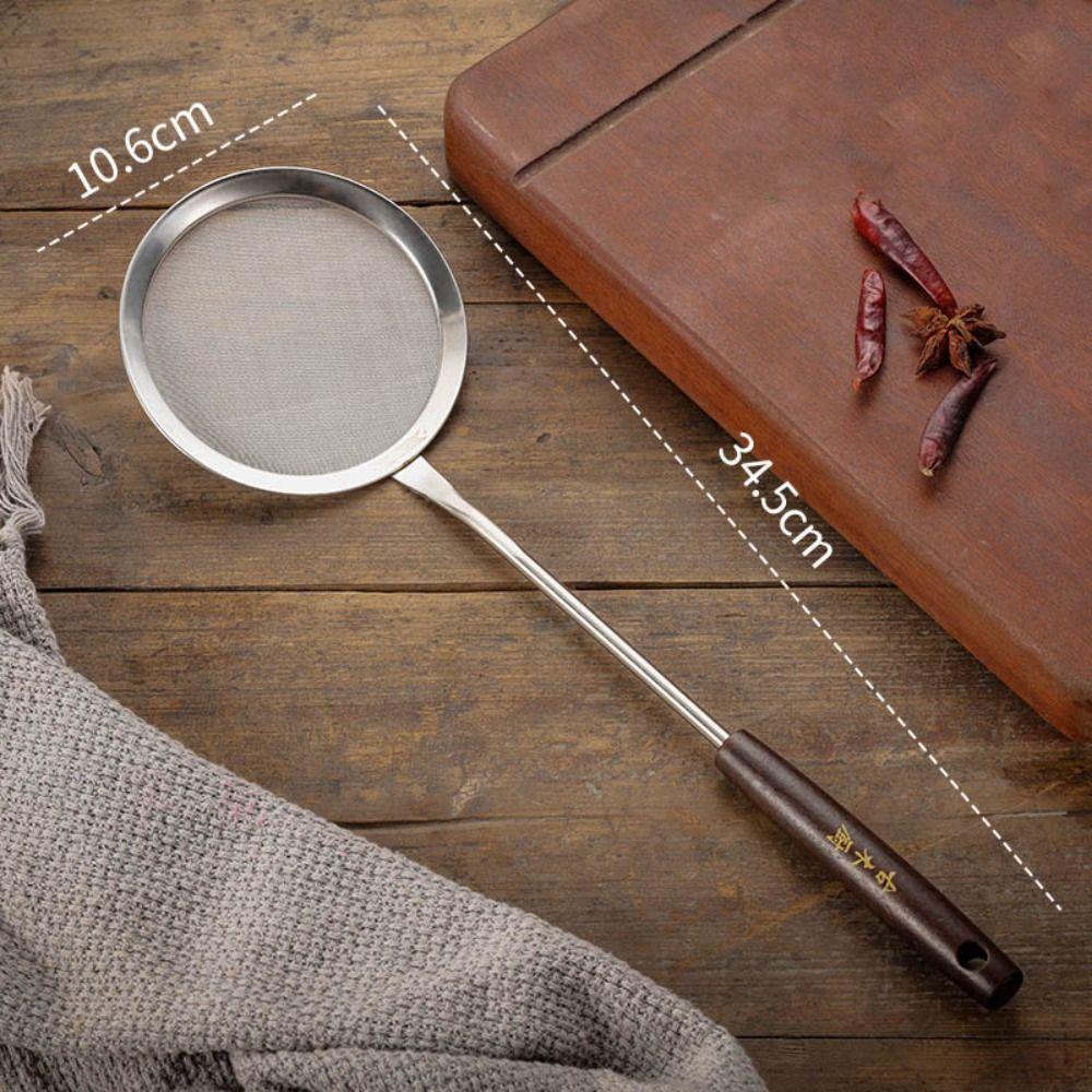 Soybean Milk Snack French Fries Flour Filter Screen Wood Handle Mesh Strainer  Kitchen Tools