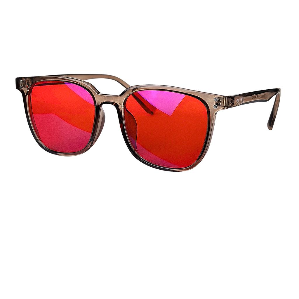 SHINU Red Lens Blue Light Blocking Glasses for Better Sleep Anti Fatigue Computer Glasses TR90 Frame Y2k Style