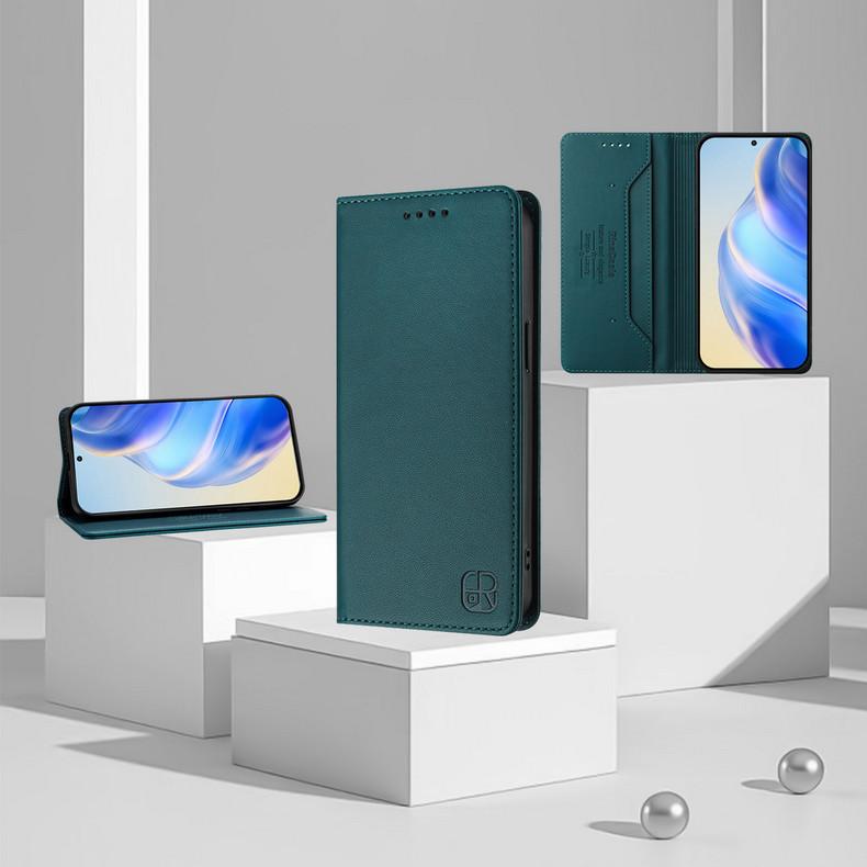 

Flip Case For Vivo V60 Lite 5G 2025 RFID Blocking Leather Wallet Funda For Vivo V60 V50E V50 Lite Magnetic Cover Shockproof Vivo V50 Lite 4G темно-зеленого