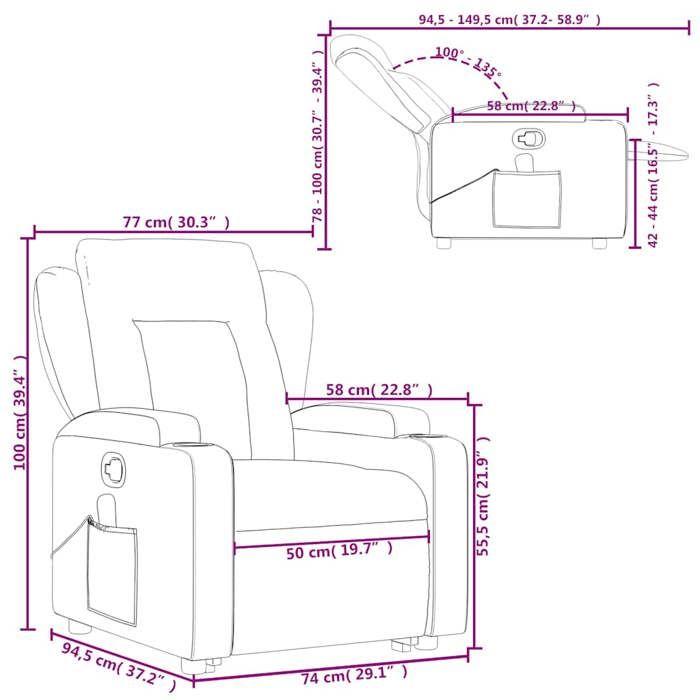 VidaXL Fauteuil inclinable de massage Vert foncé Tissu 3204500
