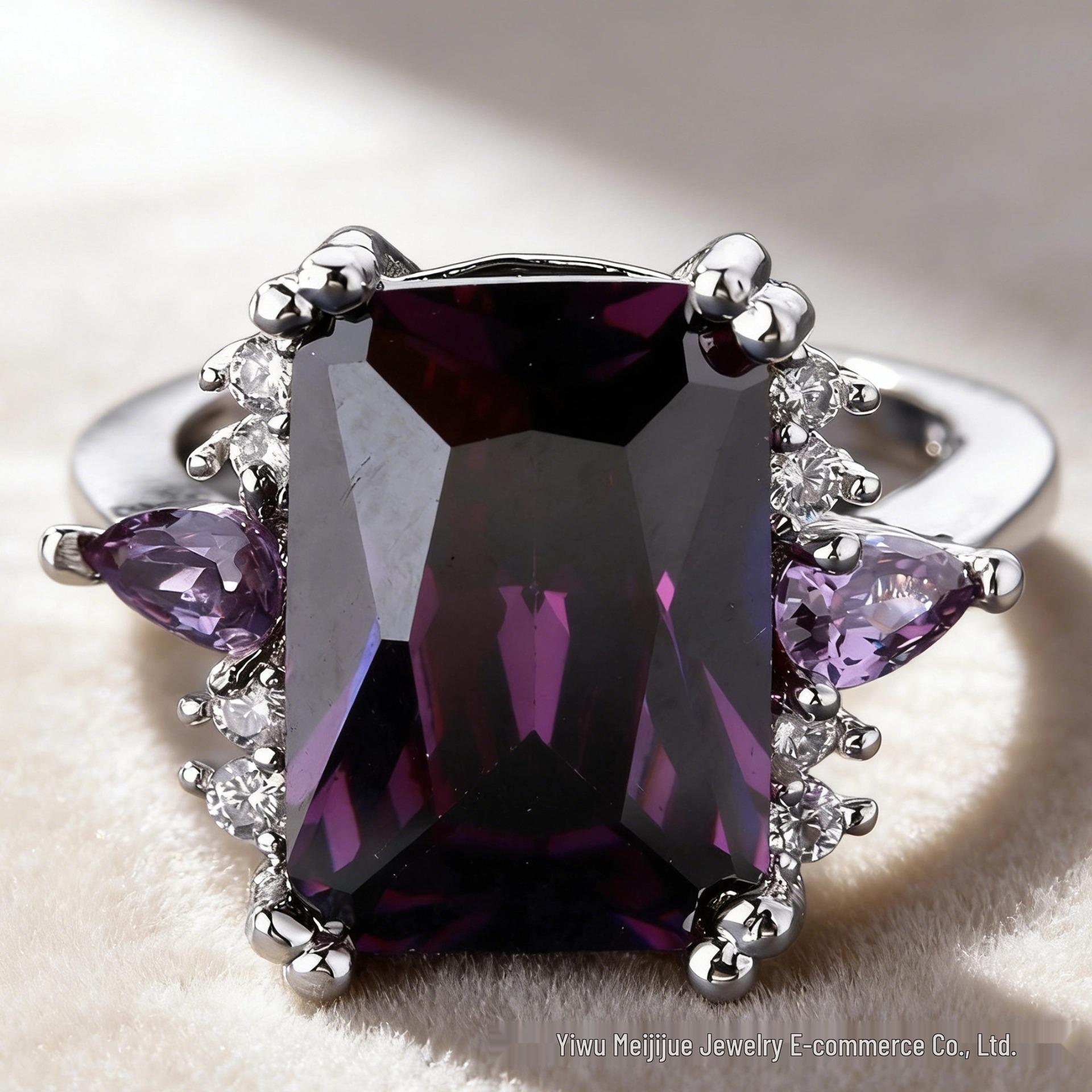 

Miki Jewelry Square Zircon Ring: Classic, Versatile, and Elegant Accessory Size 11