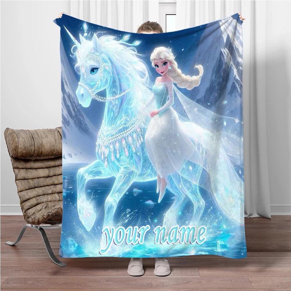 

Персонализированное именное одеяло, Disney Cartoon Frozen Princess Elsa, теплые одеяла для взрослых и детей и удобные одеяла 40x50in