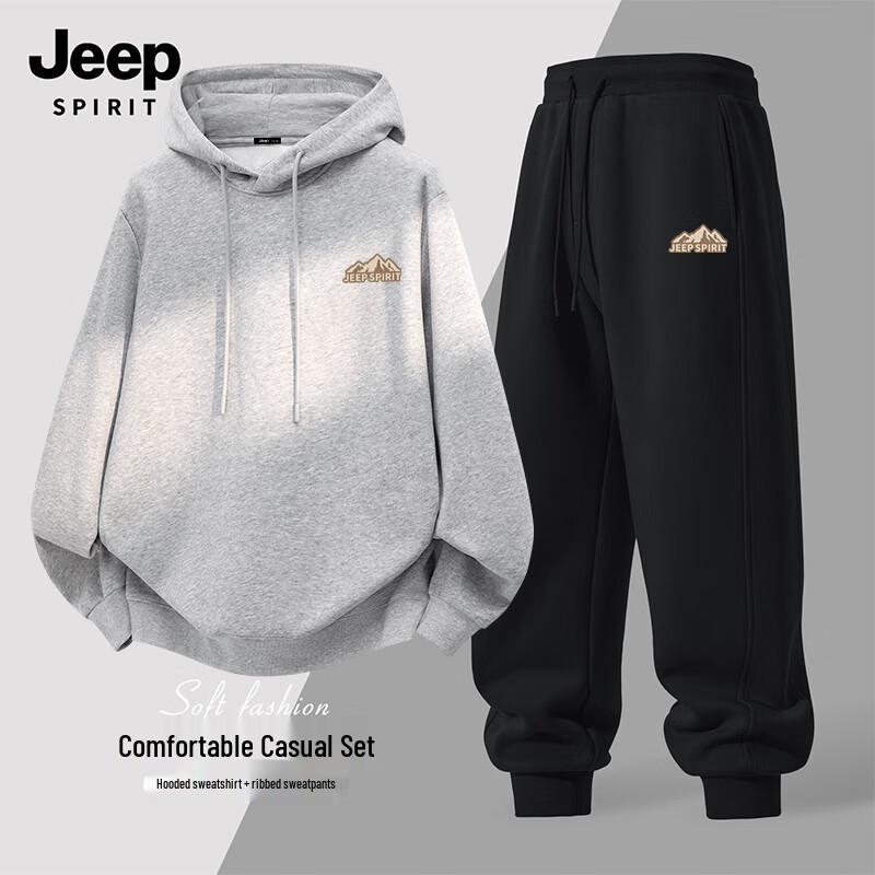 JEEP SPIRIT Men's Hooded Sweatshirt & Pants Set