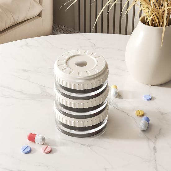 3Pcs Magnetic Pill Boxes Stackable Travel Pill Case Mini Medication Organizer Portable Pill Container for Supplements Capsules