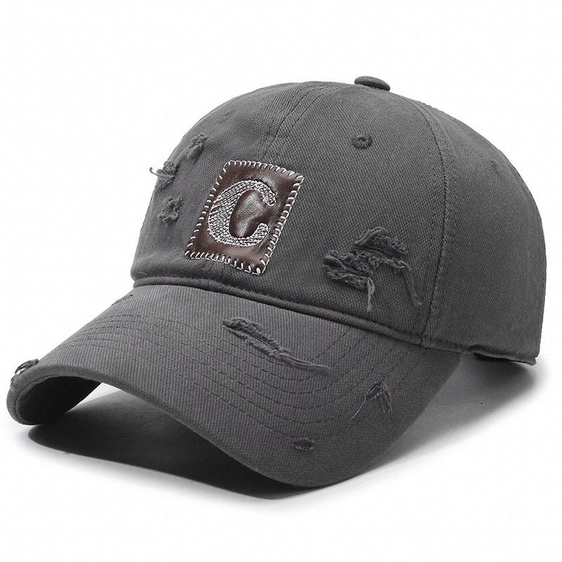 Ripped Patch Soft Top Big Brim Baseball Cap Fashion Casual Shade Cap Men And Women