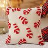 Christmas Candy Cane Pillow Cover 45x45cm Holiday Sofa Bedside Pillows Case Christmas 3D Plush Candy Cane Pillowcase