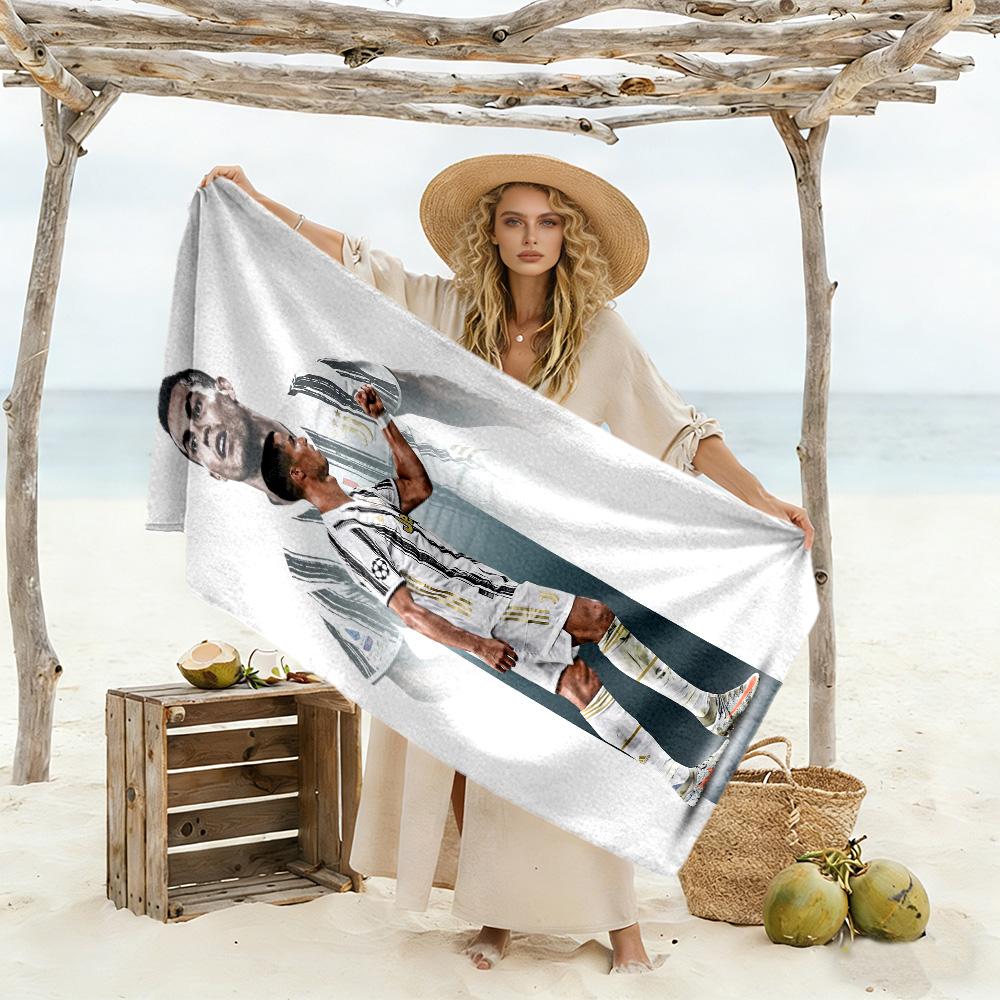 Cristiano Ronaldo Juventus Beach Towel High Absorbency & Quick-Dry Comfortable Lightweight Perfect for Traveling Yoga Camping and Swimming