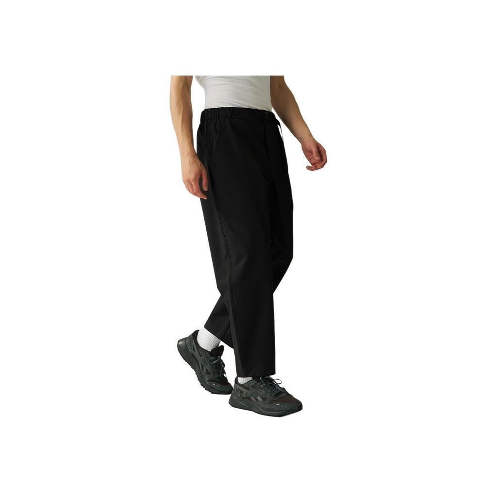 Reebok Solid Color Comfortable Woven Long Pants Casual Pants Unisex pants Black 24FRM601UGH0