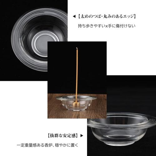 Incense holder, incense burner for Buddhist altars, Japanese-style [Transparent Incense Burner] Glass incense burner, alloy incense holder, stylish in
