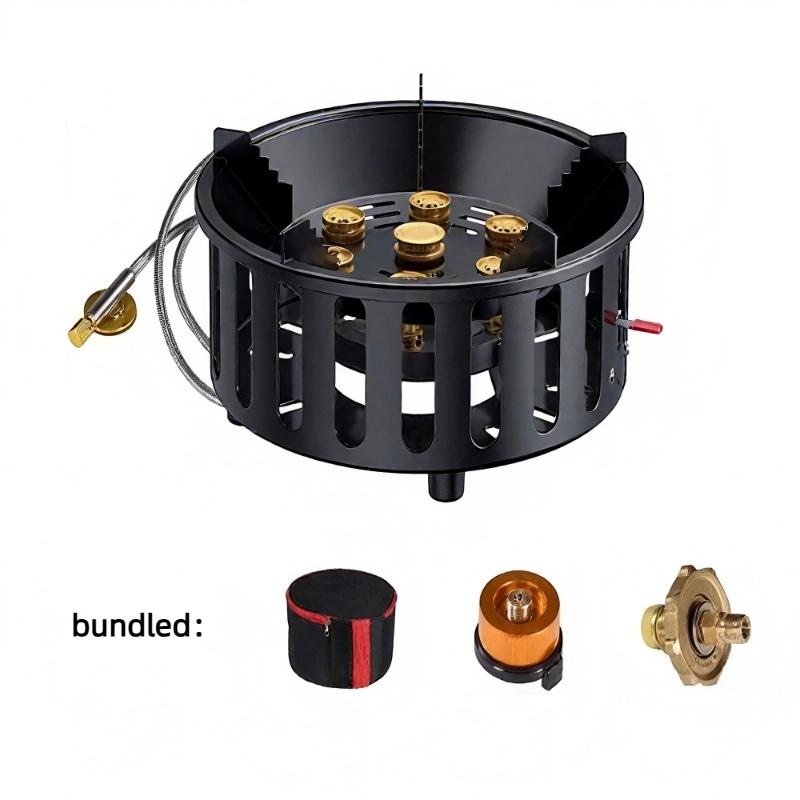 

19800 Вт 7-конфорочная походная плита Высокомощная Сильное пламя Портативная Туристическая Газовая горелка Ветрозащитная Электронный поджиг Пеший туризм Кемпинг