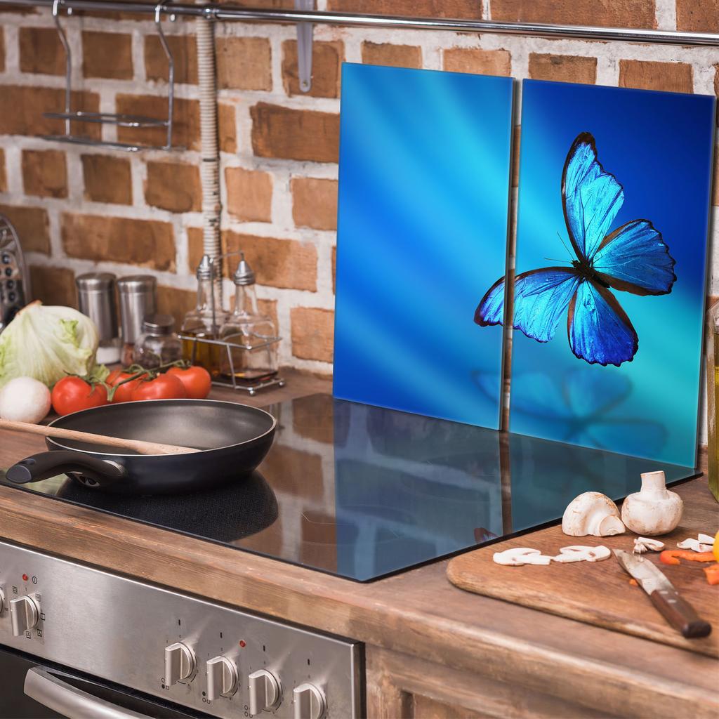 Szklana płyta ochronna na kuchenkę 2x30x52 Motyl