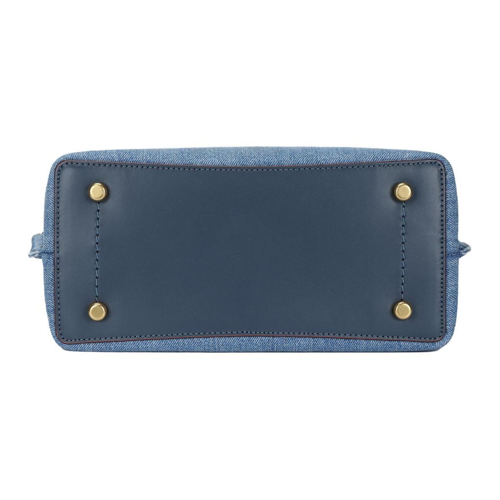 Coach Willow 24 Magnetic Buckle Denim Shoulder Crossbody Handbag Medium Women Handbags Brass Indigo CR708-B4IN