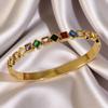 High-end Titanium Steel Women's Jewelry Colorful Zircon Bracelet Ins Style Bracelet