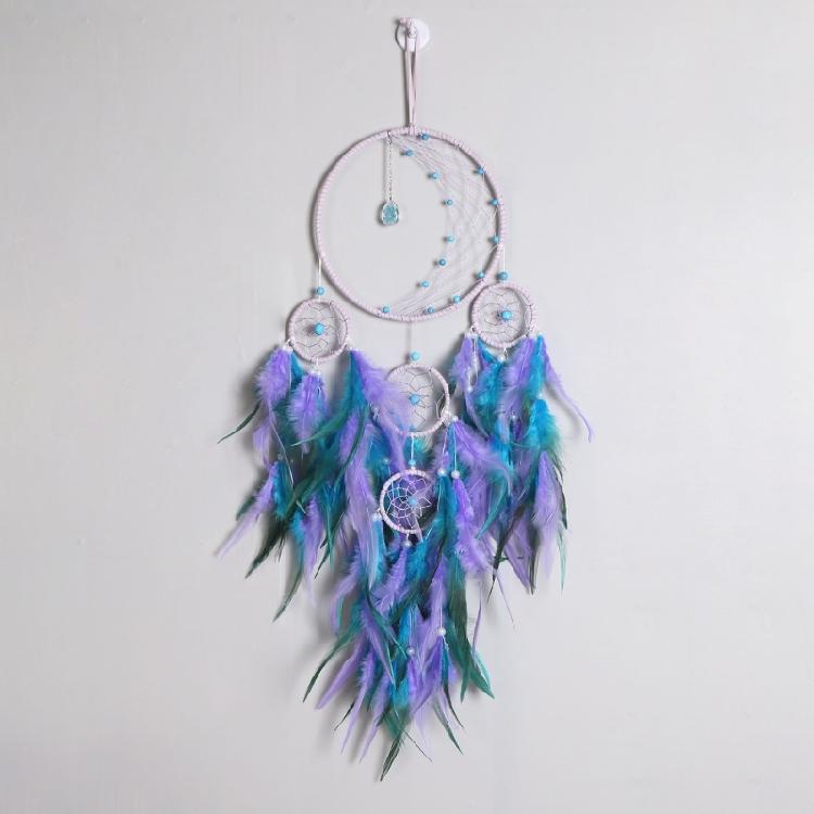 Feature Bead Moon Dreamcatcher Bohemian Home Decor Craft Blessing Gift for Kids