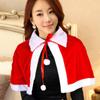 Santa Claus Costume Red Cape Women Hooded Ponchos Christmas Cloak Cosplay Costume Xmas Cape