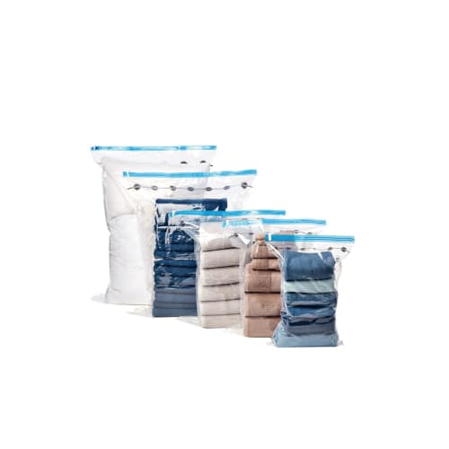 Basic Vacuum Clothes Compression Bags, No Vacuum Needed, Hand Pump Included, Suitable for Clothing Storage, Travel, and Mildew Prevention, Medium (70