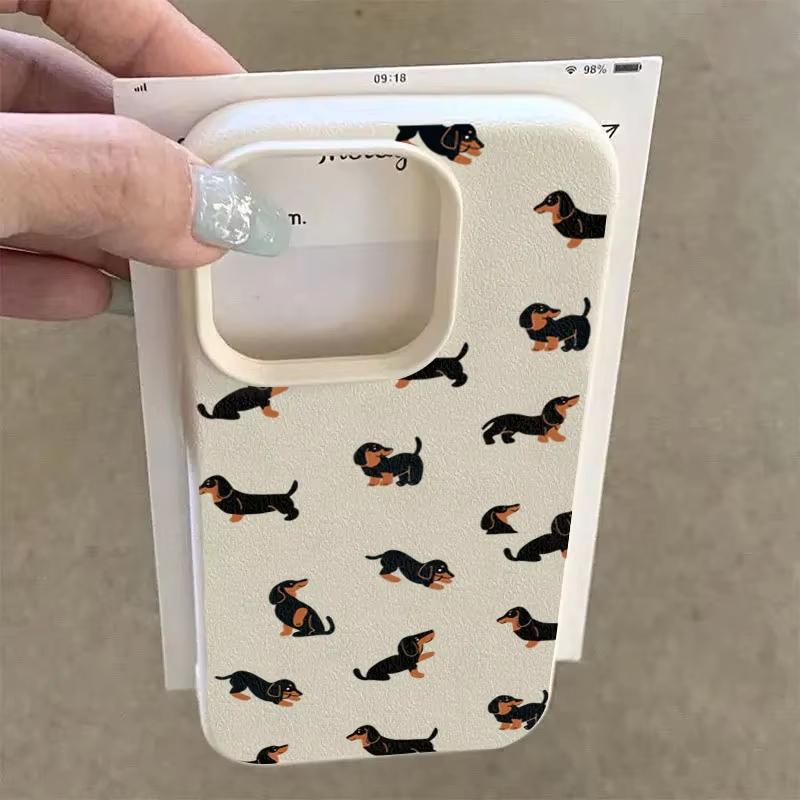 Creative Minimalist Dachshund White TPU Matte Case For iPhone 17 Air 16 15 14 13 12 11 Pro Max 17Pro X XS XR 16E Cover Funda