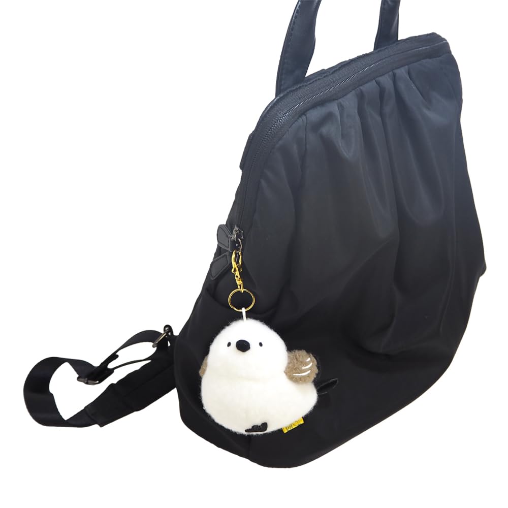 Sun Lemon Powabiyori Parakeet 11 x x Bag Cute Keychain, BL, 9.5 15cm, Charm, Keychain, Wool-Like Fabric, Bird, Soothing, P-1853