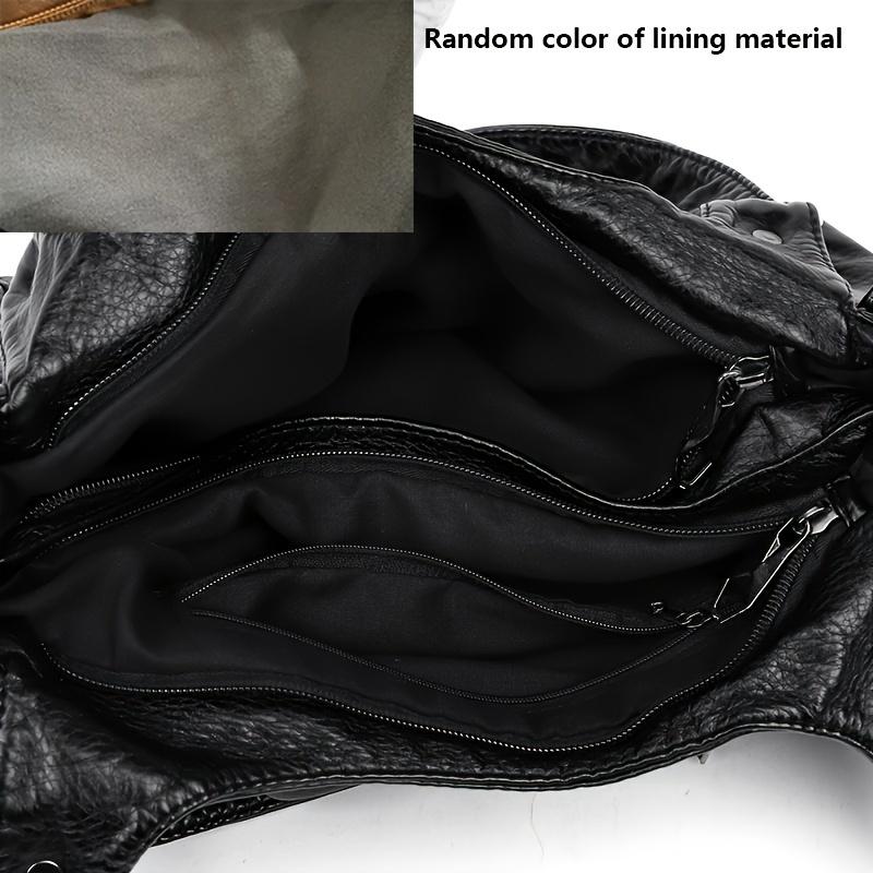 Umhängetasche mit großem Fassungsvermögen, Handtasche aus einfarbigem PU-Leder mit Herzschnalle, All-Match-Umhängetasche für Damen