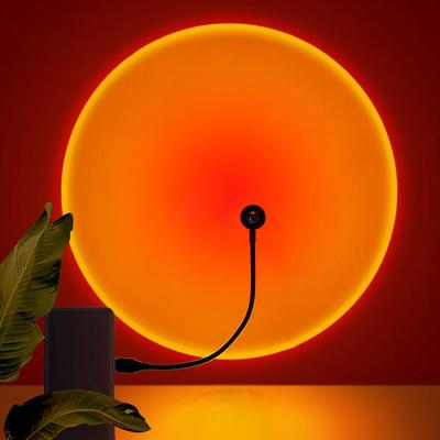 1x USB Sunset Lamp LED Rainbow Neon Night Light Projector Photography Wall Atmosphere Lighting for Bedroom Home Room Decor Gift
