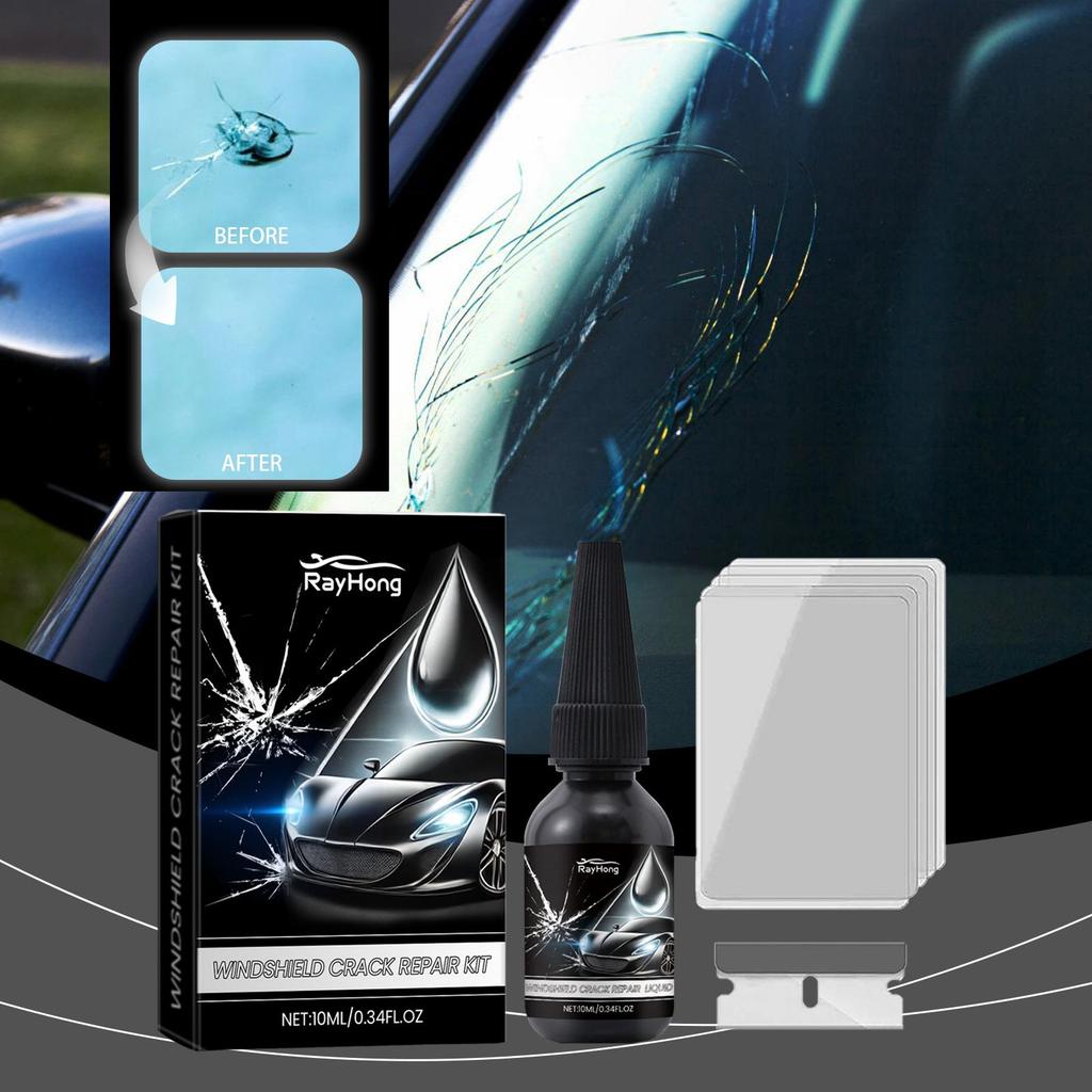 RAYHONG Auto Windshield Repair Fluid Kit Auto Front Windshield Repair Cracks Clear Vision