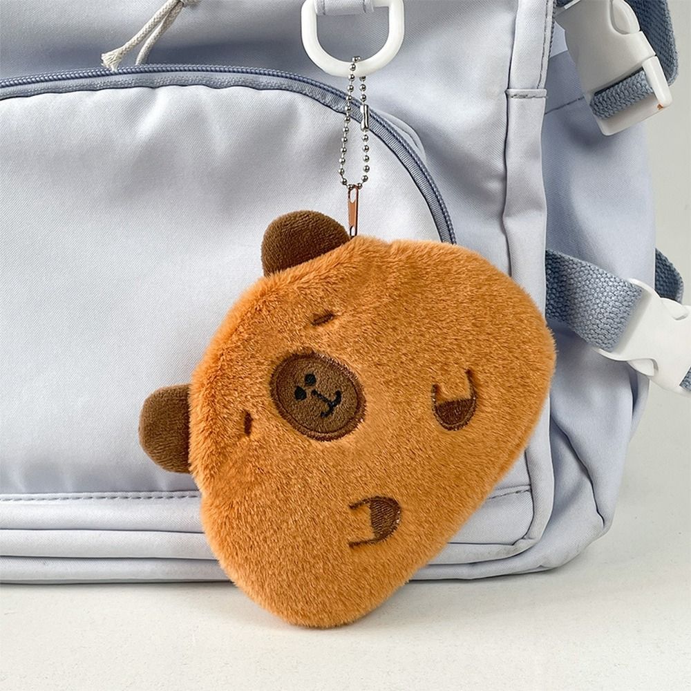 Soft Capybara Coin Purse Cartoon Guinea Pig Bag Pendant Cute Plush Doll Keychain  Hanging Accessory