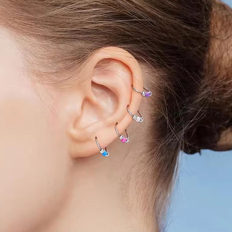 316L Titanstahl Opal Nahtloser Ring Ohrringe für Nase & Septum