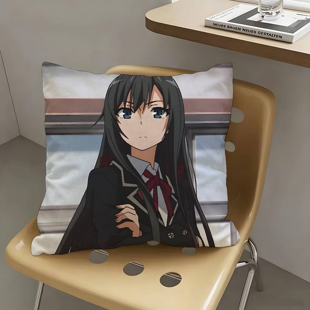 1pc Yukino Yukinoshita Anime Characters Pillow Case Fashion Square Pillowcase Bedroom Sofa Room Ins Decoration Leisure