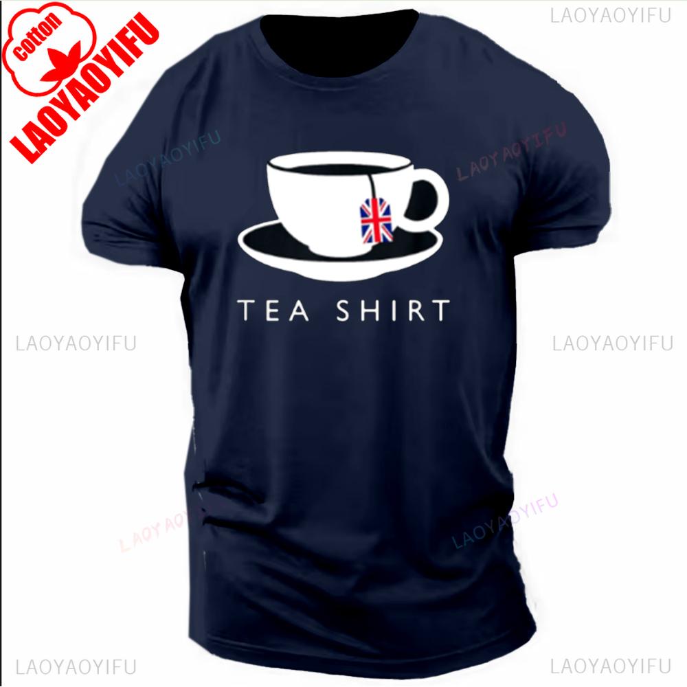 TEA SHIRT I Love British Tea British Flag Fun Novelty Souvenir T-Shirt Breathable Camisetas Nostalgia Retro Street Fashion