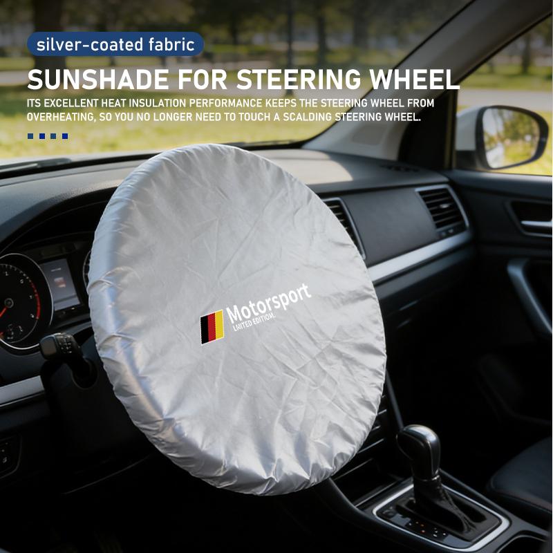 Car Steering Wheel Sun Shade Cover Silver Coated Cloth Heat Protection For BMW Performance 1 3 5 7 Series M E93 F20 iX1 iX2 iX3