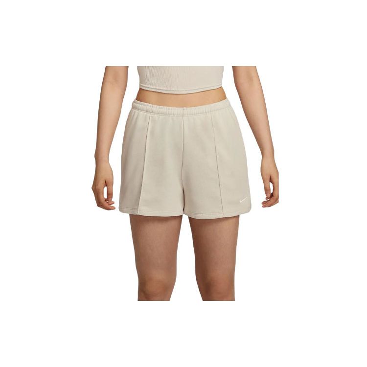 Nike Sportswear Chill Terry Solid Logo Embroidery Comfortable Casual Shorts Women Shorts Light-Red Wood-Brown HF6941104