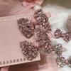 Crystal Bow Hair Clips Elegant Korean Style Rhinestone Decor Side Clips for Girls Wedding Bridal Hair Accessories