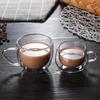 Double-layer Transparent Heat Resistant Glass Coffee Cup With Handle Thickened Glasses Cappuccino Latte Mug Teacup 150/250ml