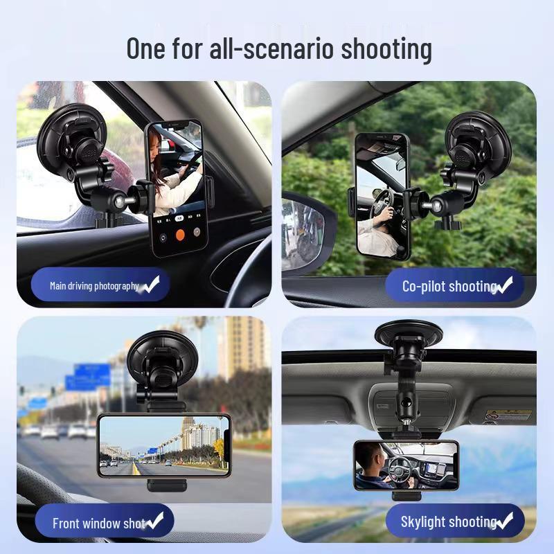 Car Phone Holder with Suction Cup for Navigation, Selfie, Live Streaming, and Recording