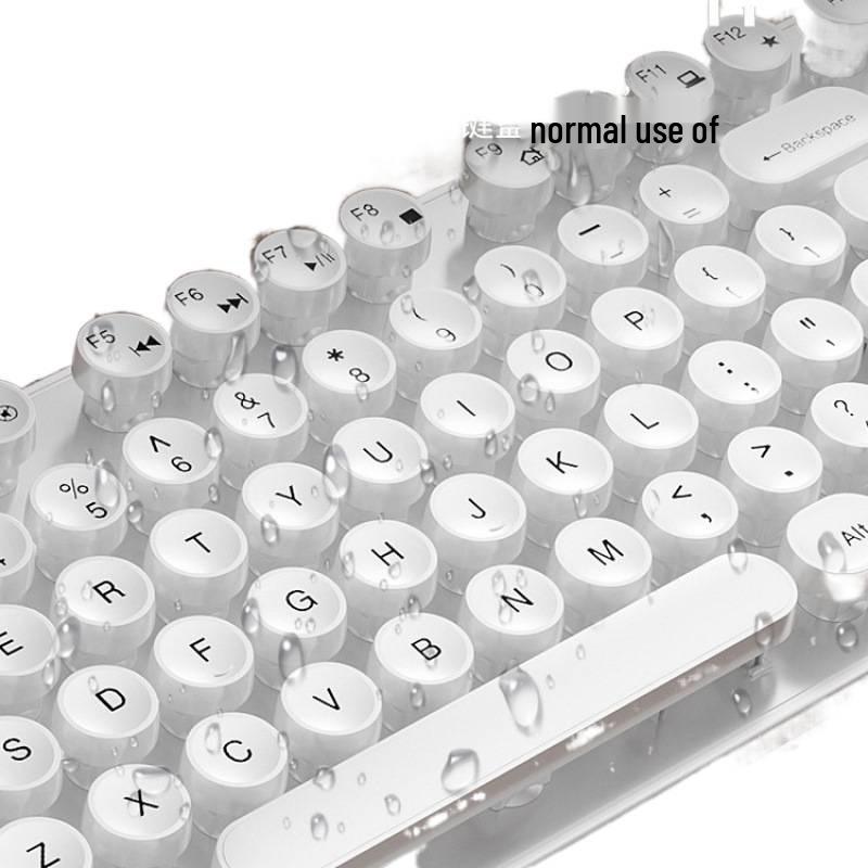 Retro Punk Mechanical Keyboard and Silent Wired Mouse Set for Desktop