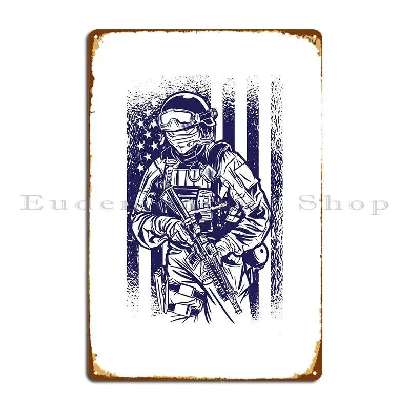 AMERICAN SOLDIER Metal Plaque Poster Kitchen Cinema Designer Cinema Rusty Tin Sign Poster 20x30cm(7.8x11.8inch)