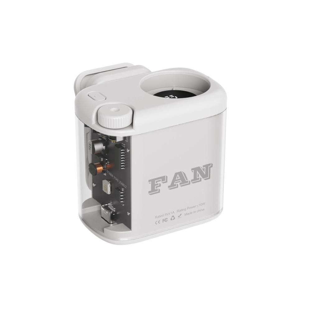 1800mAh Wearable Waist Fan 360° Rotation Semiconductor Cooling Fan  Umbrella белый