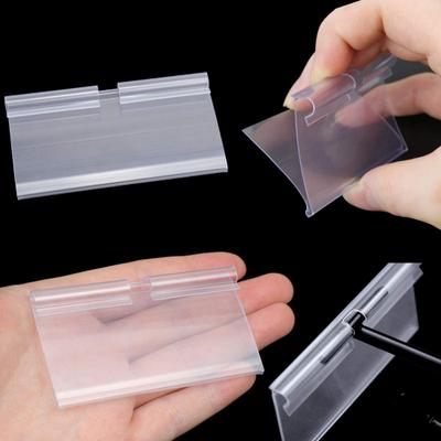 1 Set Price Tag Sturdy Easy To Install Reusable Transparent Multi-purpose Plastic Shelf Price Label Holder Home Supply