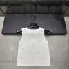 European High-Quality Spring Arrival: Heavy Print Logo Diamond Round Neck Knit Vest - Slimming & Versatile Top.