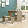 Day and Night - Day and Night 3-piece Sonoma Oak Plywood Dining Set