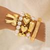 Multi-Layer Geometric Open Cuff Bracelet Set for Women Fashion Jewelry