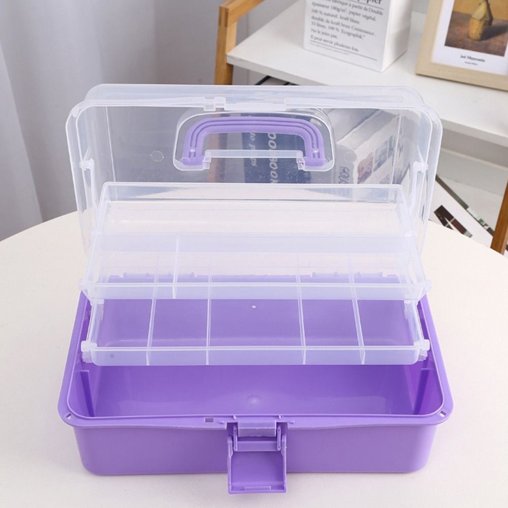 Three-layer Sewing Storage Box Transparent Portable Hardware Tool Box New Craft Storage Box