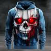 New Trend Skull Tie-dye Hoodie Autumn And Winter Street Hip-hop Style Personality Sweatshirt Men's Super Loose Casual Pullover