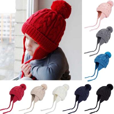 Toddler Baby Girls Boys Knitting Pompon Headgear Warm Ear Guard Kids Hat Cap