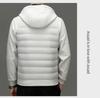 Men's Hooded Lightweight Down Jacket - Stylish Patchwork Short Coat for Fall and Winter Warmth