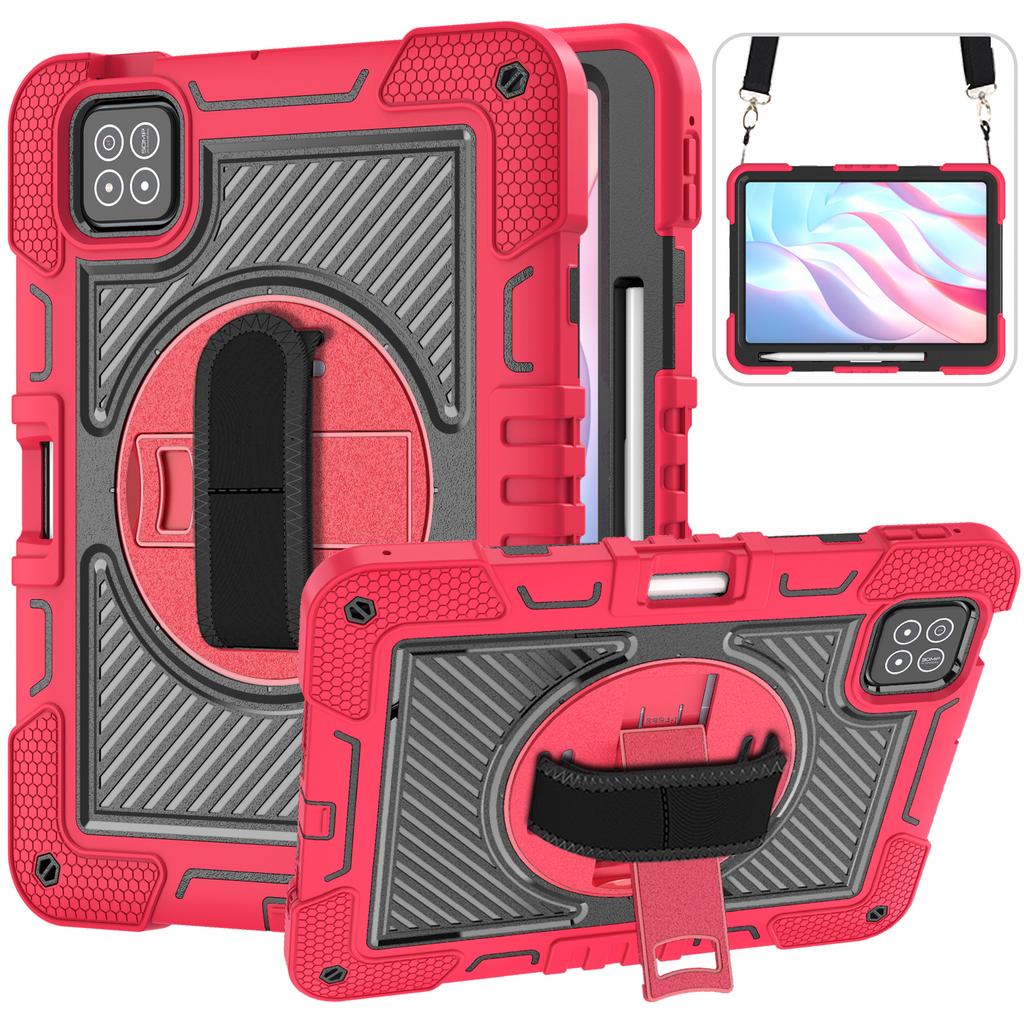 For Xiaomi Poco Pad X1/Pad 8 Pro/Pad 8/Pad 7 Pro/Pad 7 Case Silicone + PC Kickstand Tablet Cover with Shoulder Strap